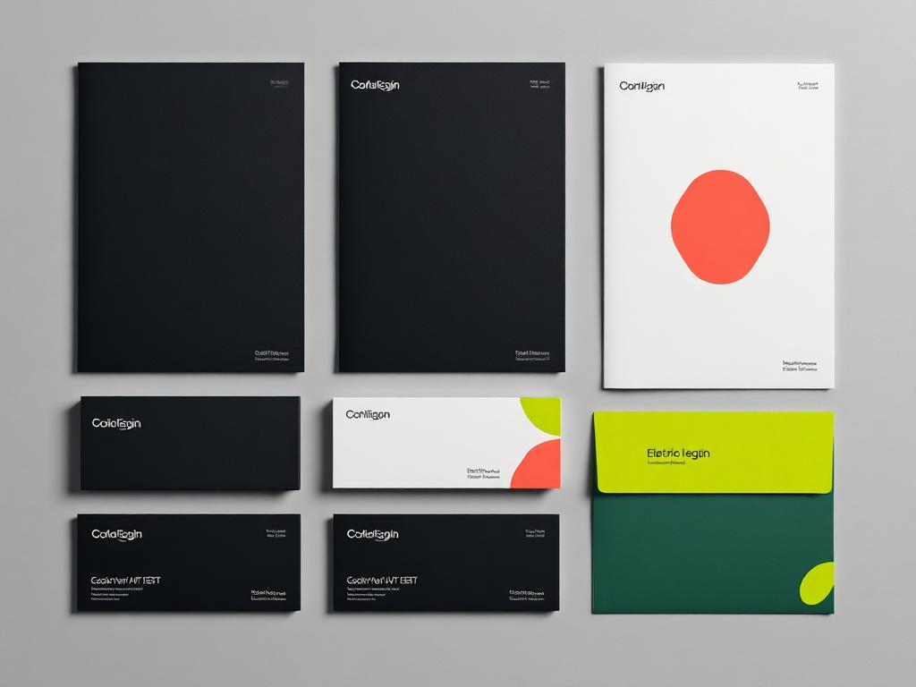 Geometric brand identity and stationery system