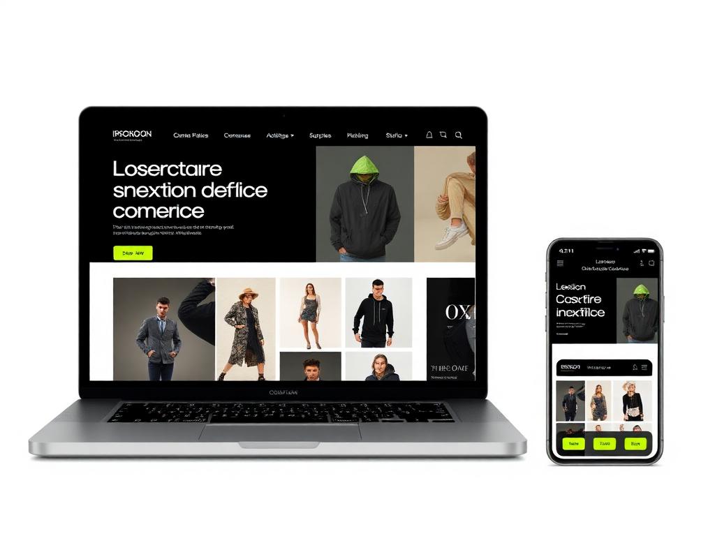 Fashion ecommerce website on laptop and mobile