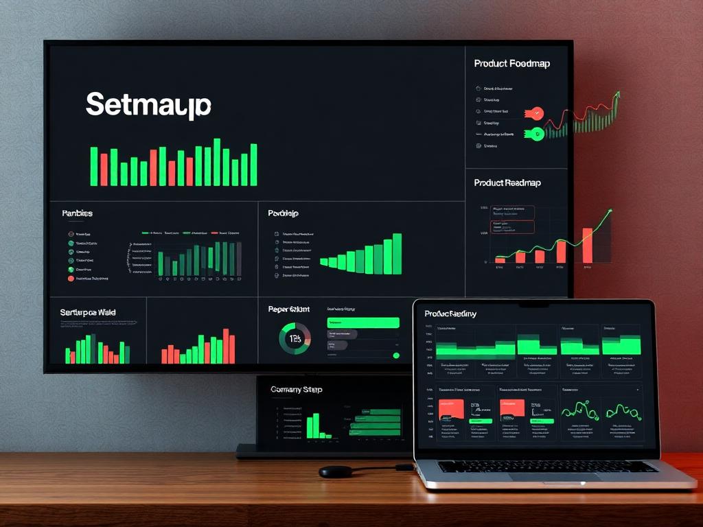 Startup investor pitch deck with charts