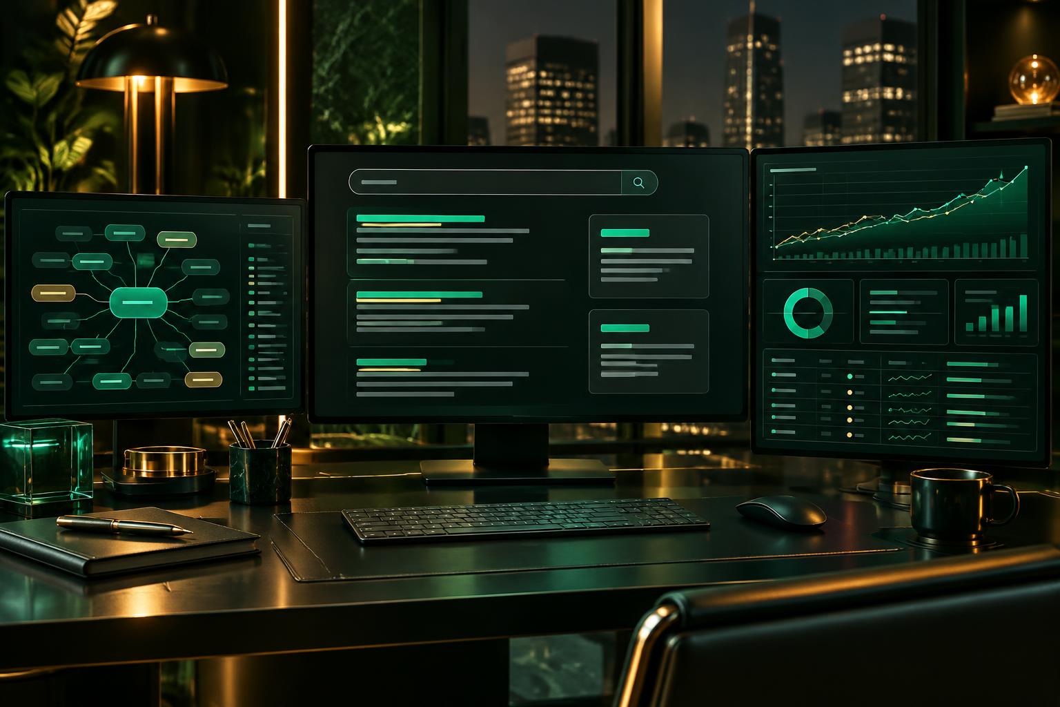 Search advertising and campaign analytics screens
