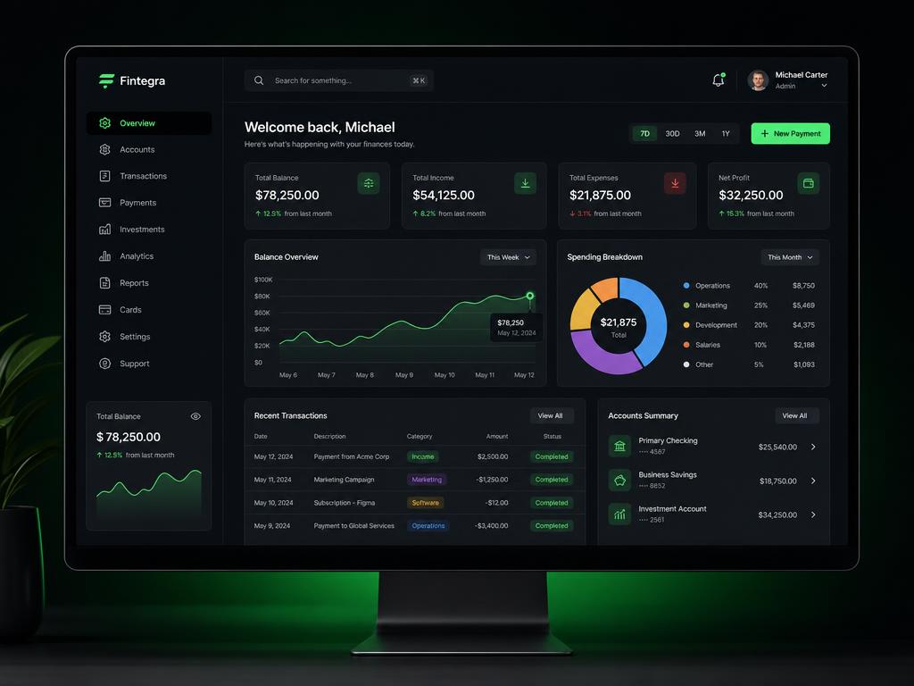 Fintrack financial dashboard interface